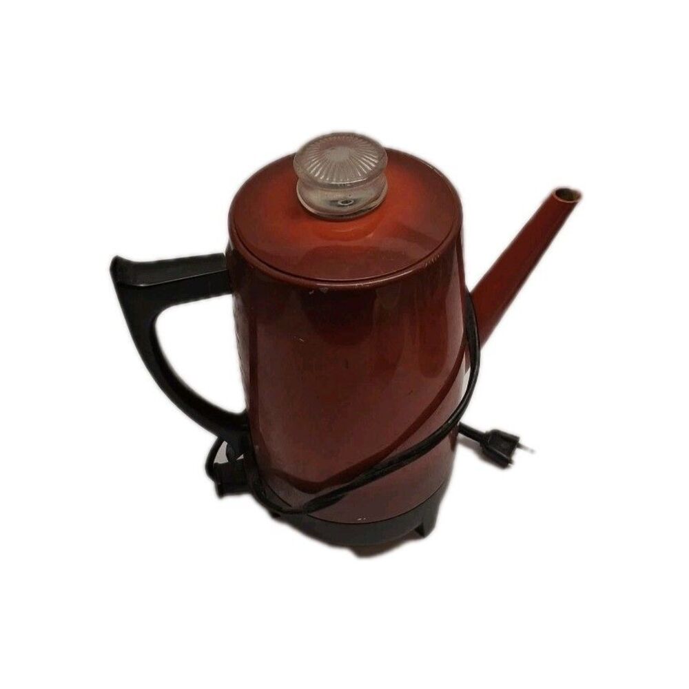 Vintage Continental Automatic 9 Cup Percolator No 9460 Fresh N Bright Poppy Red
